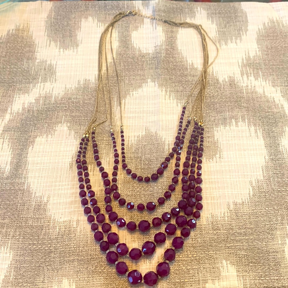 Multi strand beaded necklace